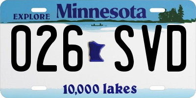 MN license plate 026SVD