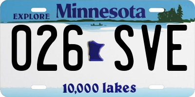 MN license plate 026SVE