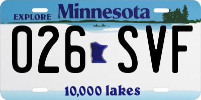 MN license plate 026SVF