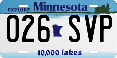 MN license plate 026SVP