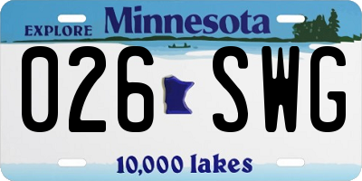 MN license plate 026SWG