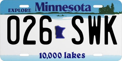 MN license plate 026SWK