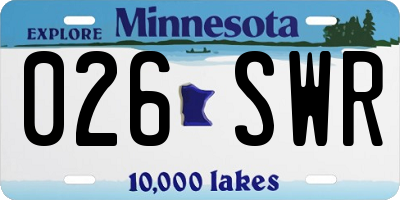 MN license plate 026SWR