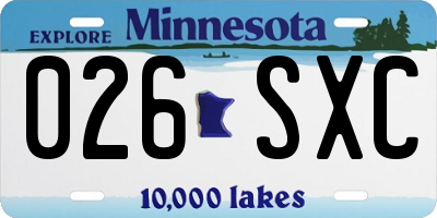 MN license plate 026SXC