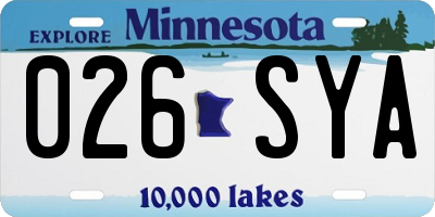 MN license plate 026SYA
