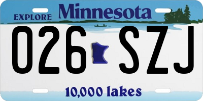 MN license plate 026SZJ