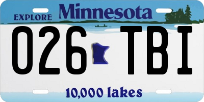 MN license plate 026TBI