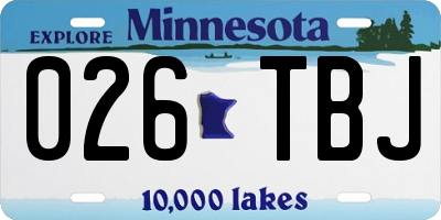 MN license plate 026TBJ