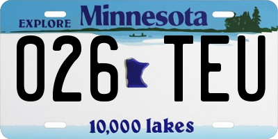 MN license plate 026TEU
