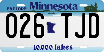 MN license plate 026TJD