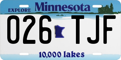MN license plate 026TJF