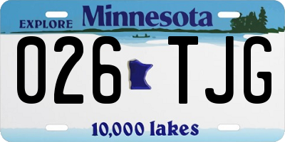 MN license plate 026TJG