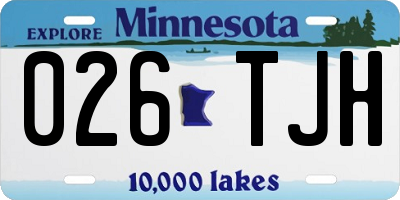 MN license plate 026TJH