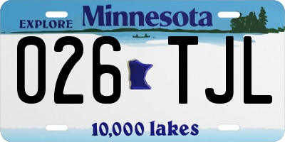 MN license plate 026TJL