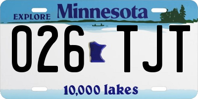 MN license plate 026TJT