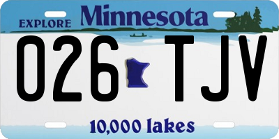MN license plate 026TJV