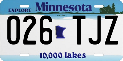 MN license plate 026TJZ