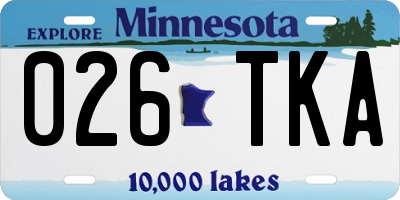 MN license plate 026TKA