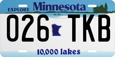 MN license plate 026TKB