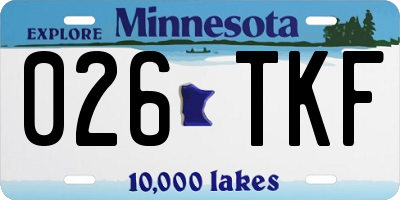 MN license plate 026TKF