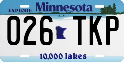 MN license plate 026TKP