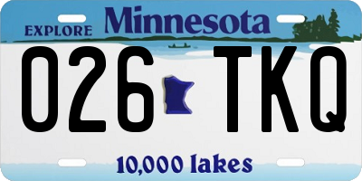 MN license plate 026TKQ