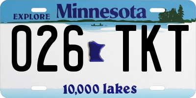 MN license plate 026TKT
