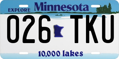 MN license plate 026TKU