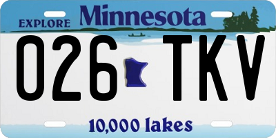 MN license plate 026TKV