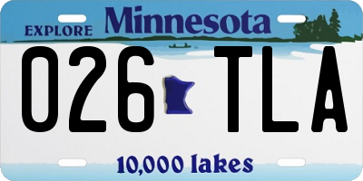 MN license plate 026TLA