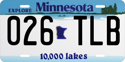 MN license plate 026TLB