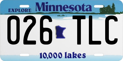MN license plate 026TLC