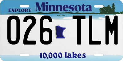 MN license plate 026TLM