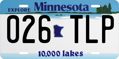 MN license plate 026TLP