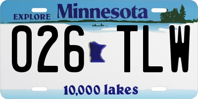 MN license plate 026TLW