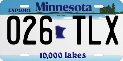 MN license plate 026TLX