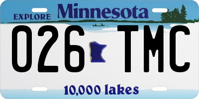 MN license plate 026TMC