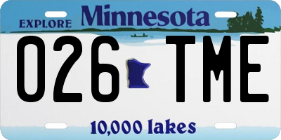 MN license plate 026TME