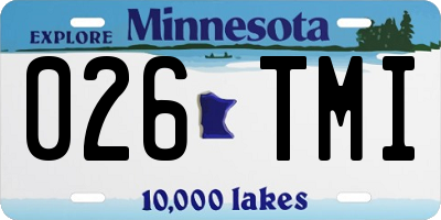 MN license plate 026TMI