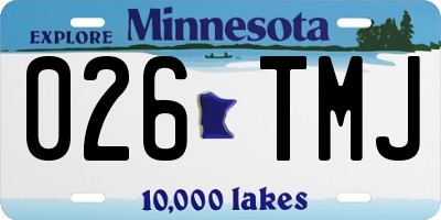 MN license plate 026TMJ