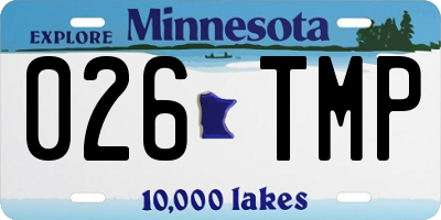 MN license plate 026TMP