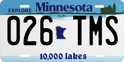 MN license plate 026TMS