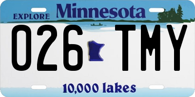 MN license plate 026TMY