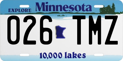 MN license plate 026TMZ