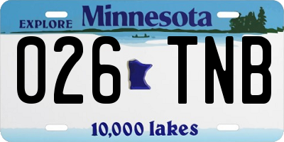 MN license plate 026TNB
