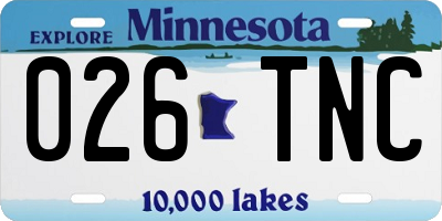 MN license plate 026TNC