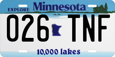 MN license plate 026TNF