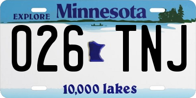 MN license plate 026TNJ