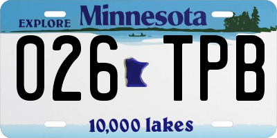 MN license plate 026TPB