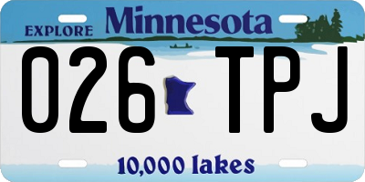 MN license plate 026TPJ